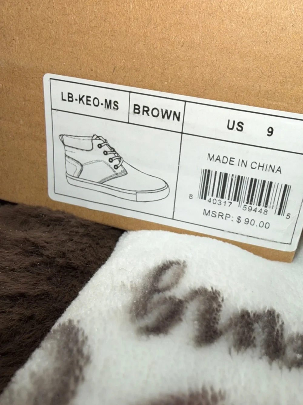Lucky Brand Brown Leather-Textured Chukka Boot with White Sole